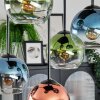 Koyoto lampa sufitowa, kula świetlna niebeieski, zielony, przezroczysty, miedziany, 5-punktowe