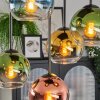 Koyoto lampa sufitowa, kula świetlna niebeieski, złoty, zielony, przezroczysty, miedziany, 5-punktowe