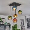 Koyoto lampa sufitowa, kula świetlna niebeieski, złoty, zielony, przezroczysty, miedziany, 5-punktowe