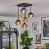 Koyoto lampa sufitowa, kula świetlna niebeieski, złoty, zielony, przezroczysty, miedziany, 5-punktowe