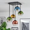 Koyoto lampa sufitowa, kula świetlna niebeieski, złoty, zielony, przezroczysty, miedziany, 5-punktowe
