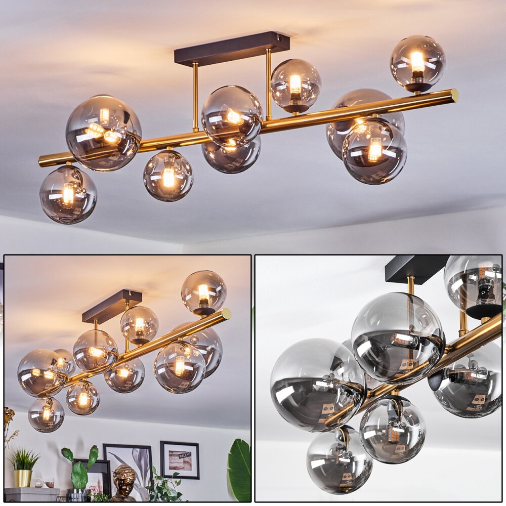 Chehalis Lampa sufitowa, Kula świetlna Złoty, Czarny, 10-punktowe main product photo