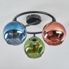 Koyoto lampa sufitowa, kula świetlna 37 cm niebeieski, zielony, miedziany, 3-punktowe