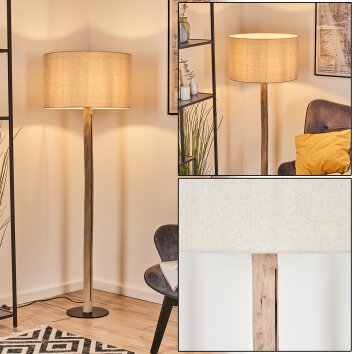 Flemming lampa stojąca kolory naturalne, czarny, 1-punktowy