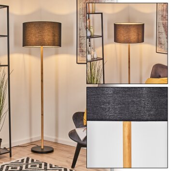 Flemming lampa stojąca kolory naturalne, czarny, 1-punktowy