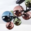 Chehalis lampa sufitowa, kula świetlna niebeieski, zielony, miedziany, 10-punktowe