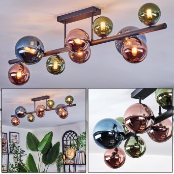 Chehalis Lampa sufitowa, Kula świetlna Niebeieski, Zielony, W kolorze miedzi, 10-punktowe