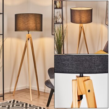 Flemming lampa stojąca kolory naturalne, czarny, 1-punktowy