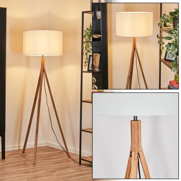 Flemming Lampa stojąca Ecru, Nikiel matowy, 1-punktowy Flemming Lampa stojąca Ecru, Nikiel matowy, 1-punktowy