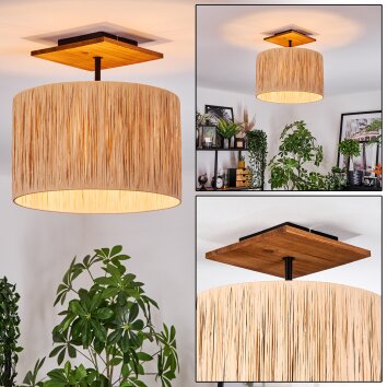 Granja lampa sufitowa kolory naturalne, czarny, 1-punktowy