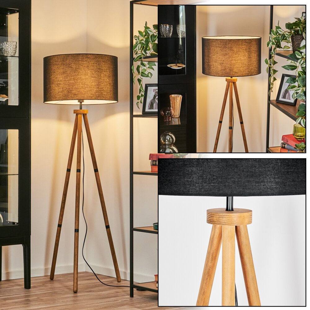 Flemming Lampa stojąca Ciemne drewno, Czarny, 1-punktowy main product photo