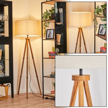 Flemming Lampa stojąca Ciemne drewno, Czarny, 1-punktowy Flemming Lampa stojąca Ciemne drewno, Czarny, 1-punktowy