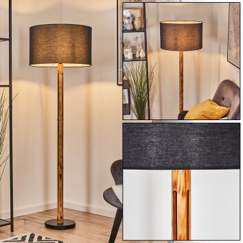 Flemming lampa stojąca kolory naturalne, czarny, 1-punktowy