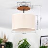 Bassagoda lampa sufitowa kolory naturalne, czarny, 1-punktowy