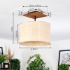Sabadim lampa sufitowa kolory naturalne, czarny, 1-punktowy