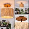 Granja lampa sufitowa kolory naturalne, czarny, 1-punktowy