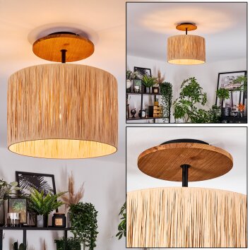 Granja lampa sufitowa kolory naturalne, czarny, 1-punktowy