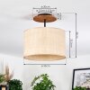Sabadim lampa sufitowa kolory naturalne, czarny, 1-punktowy