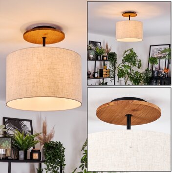 Bassagoda lampa sufitowa kolory naturalne, czarny, 1-punktowy