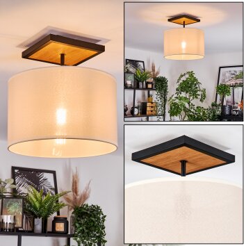Bassagoda lampa sufitowa kolory naturalne, czarny, 1-punktowy