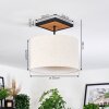 Bassagoda lampa sufitowa kolory naturalne, czarny, 1-punktowy