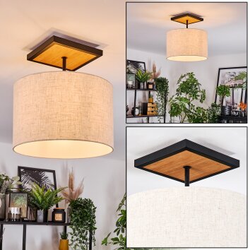 Bassagoda lampa sufitowa kolory naturalne, czarny, 1-punktowy