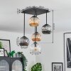 Ripoll lampa sufitowa, kula świetlna bursztynowy, przezroczysty, przydymiony, 5-punktowe
