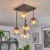 Ripoll lampa sufitowa, kula świetlna bursztynowy, przezroczysty, przydymiony, 5-punktowe
