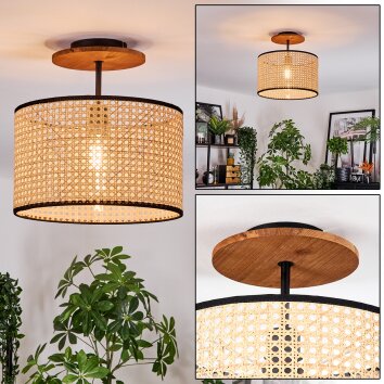 Ramila lampa sufitowa kolory naturalne, czarny, 1-punktowy