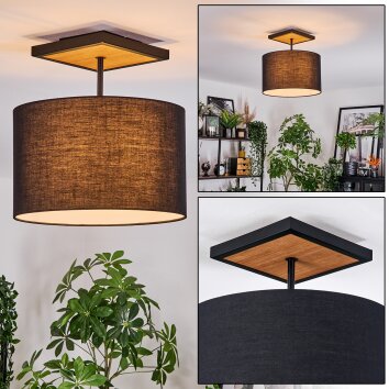Bassagoda lampa sufitowa kolory naturalne, czarny, 1-punktowy