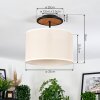 Bassagoda lampa sufitowa kolory naturalne, czarny, 1-punktowy
