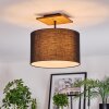 Bassagoda lampa sufitowa kolory naturalne, czarny, 1-punktowy