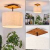 Bassagoda lampa sufitowa kolory naturalne, czarny, 1-punktowy
