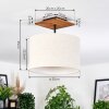 Bassagoda lampa sufitowa kolory naturalne, czarny, 1-punktowy