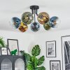 Koyoto lampa sufitowa, kula świetlna 82 cm niebeieski, złoty, zielony, przezroczysty, 7-punktowe