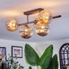Chehalis lampa sufitowa, kula świetlna bursztynowy, przydymiony, 5-punktowe