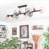 Koyoto lampa sufitowa, kula świetlna bursztynowy, przezroczysty, przydymiony, 10-punktowe