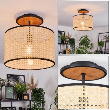 Ramila lampa sufitowa kolory naturalne, czarny, 1-punktowy