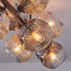Ripoll lampa sufitowa, kula świetlna bursztynowy, przezroczysty, przydymiony, 10-punktowe