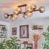 Ripoll lampa sufitowa, kula świetlna bursztynowy, przezroczysty, przydymiony, 10-punktowe