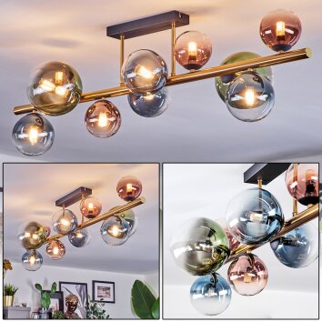 Chehalis Lampa sufitowa, Kula świetlna Złoty, Czarny, 10-punktowe