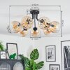 Koyoto lampa sufitowa, kula świetlna 82 cm bursztynowy, przezroczysty, 7-punktowe