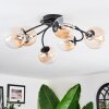 Chehalis lampa sufitowa, kula świetlna 58 cm bursztynowy, przezroczysty, 6-punktowe