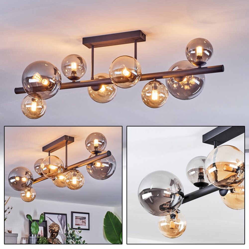 Chehalis Lampa sufitowa, Kula świetlna W kolorze bursztynu, Przydymiony, 8-punktowe main product photo