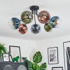 Koyoto lampa sufitowa, kula świetlna 82 cm niebeieski, zielony, przezroczysty, miedziany, 7-punktowe