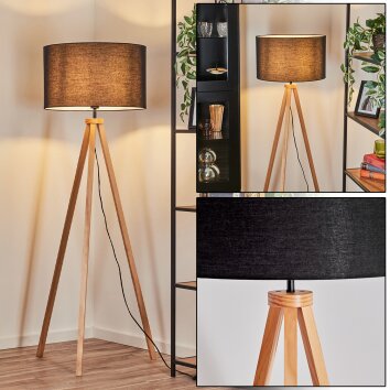 Flemming lampa stojąca kolory naturalne, czarny, 1-punktowy