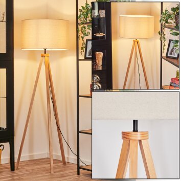 Flemming Lampa stojąca Ecru, Czarny, 1-punktowy Flemming Lampa stojąca Ecru, Czarny, 1-punktowy