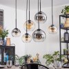 Koyoto lampa wisząca, kula świetlna, lampa wisząca bursztynowy, przezroczysty, przydymiony, 6-punktowe