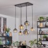 Koyoto lampa wisząca, kula świetlna, lampa wisząca bursztynowy, przezroczysty, przydymiony, 6-punktowe