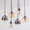 Koyoto lampa wisząca, kula świetlna, lampa wisząca bursztynowy, przezroczysty, przydymiony, 6-punktowe